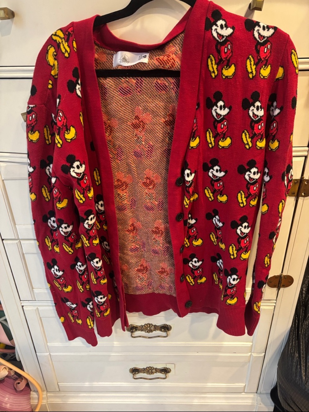 Disney Store Red Mickey Mouse Cardigan Sweater
